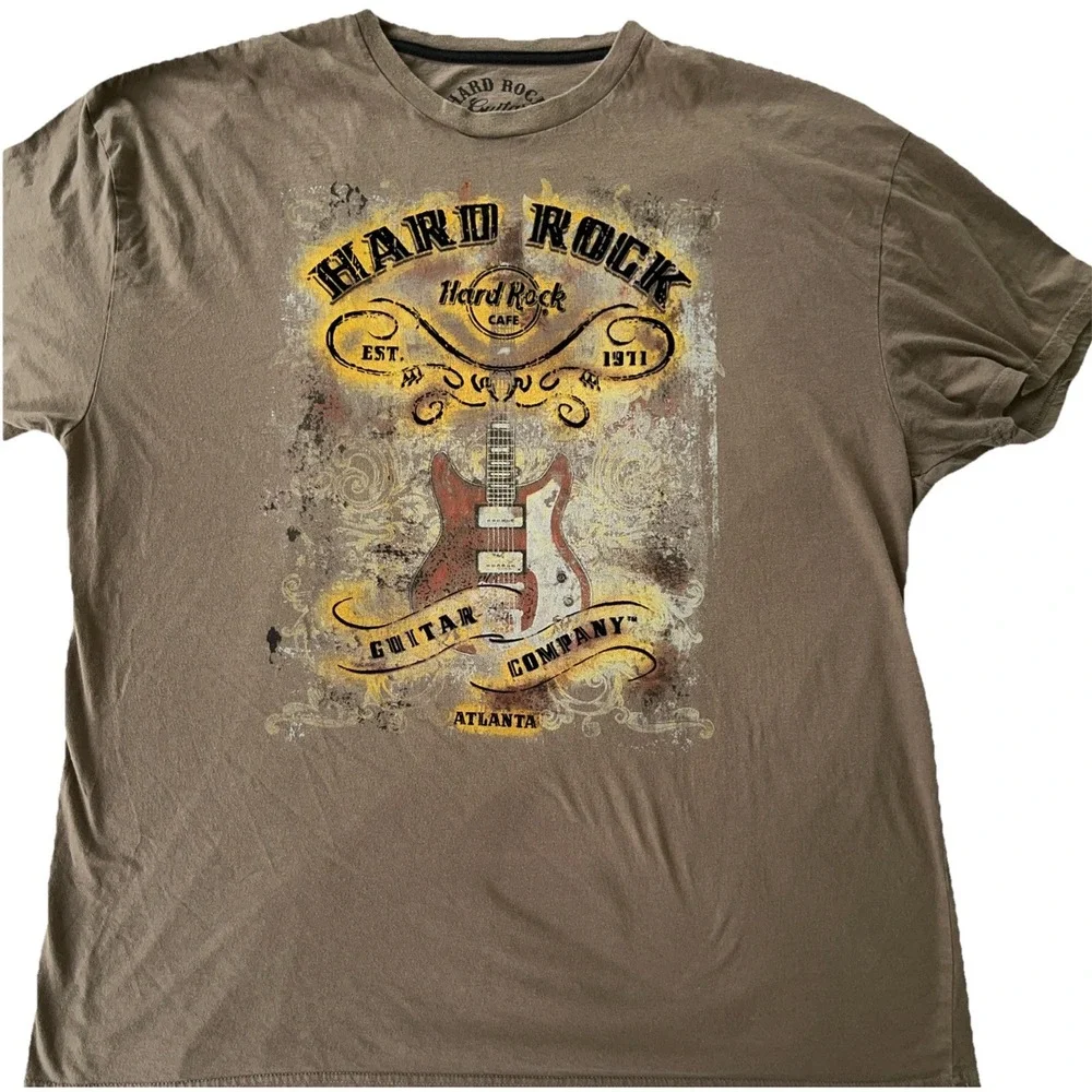 HARD ROCK CAFE GUITAR COMPANY ATLANTA‎ Shirt - Rusted Tea Brown